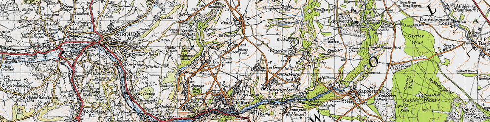 Old map of Bournes Green in 1946