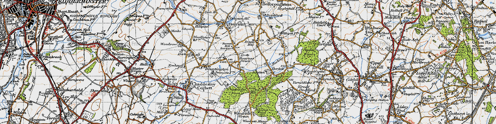 Old map of Bournes Green in 1947