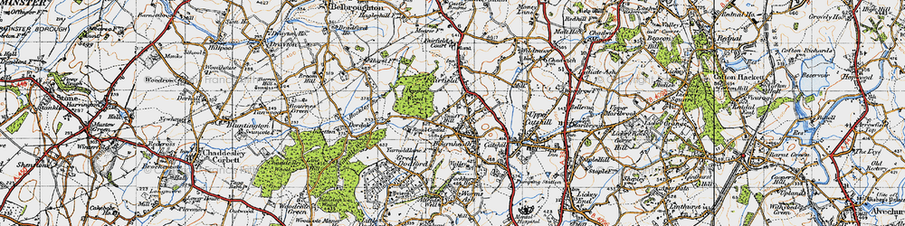 Old map of Bournheath in 1947