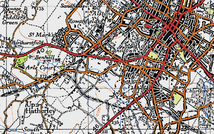 Old map of Bournside in 1946