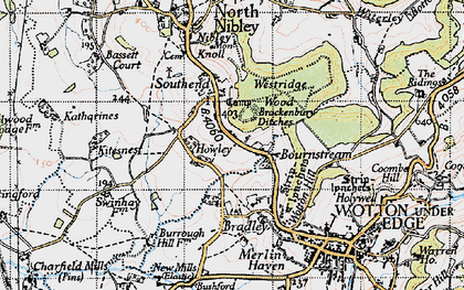 Old map of Brackenbury Ditches in 1946