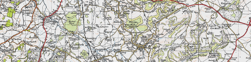 Old map of Brackenbury Ditches in 1946