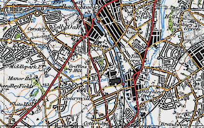 Old map of Bournville in 1947