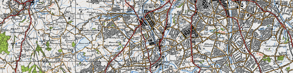 Old map of Bournville in 1947