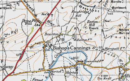 Old map of Bourton in 1940