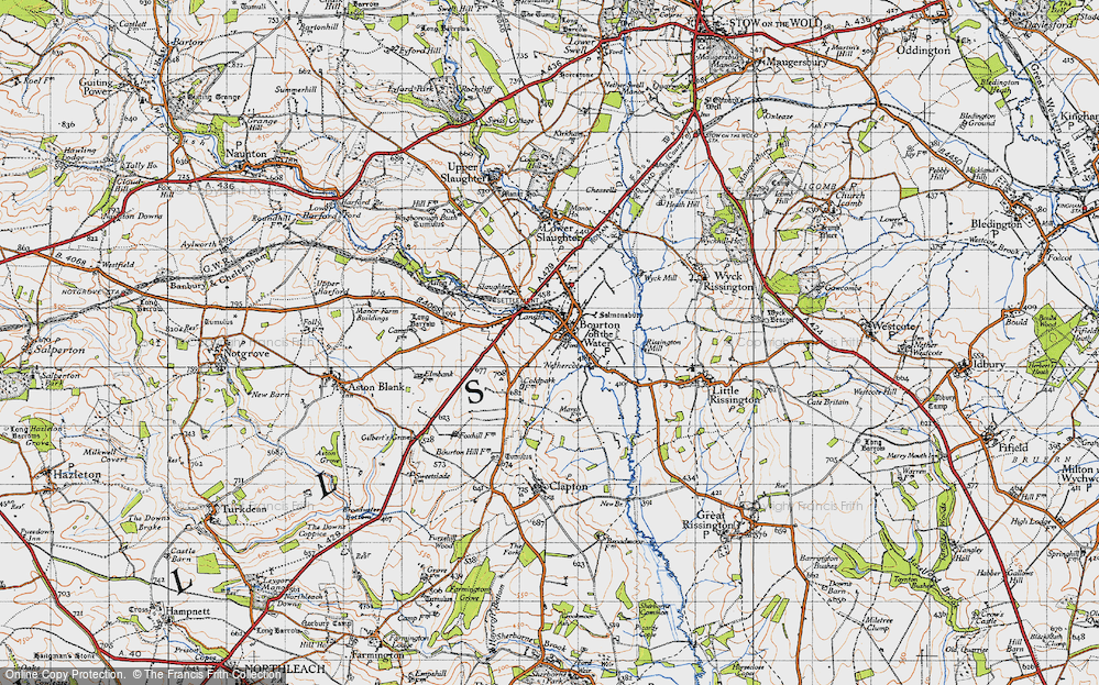 Old Map of Bourton-on-the-Water, 1946 in 1946