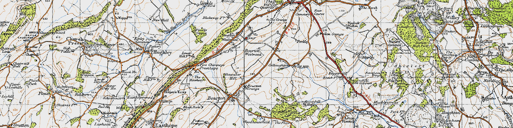 Old map of Bourton Westwood in 1947