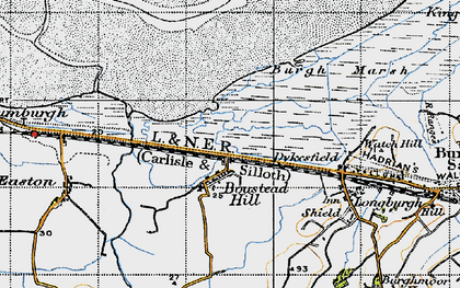 Old map of Burgh Marsh in 1947