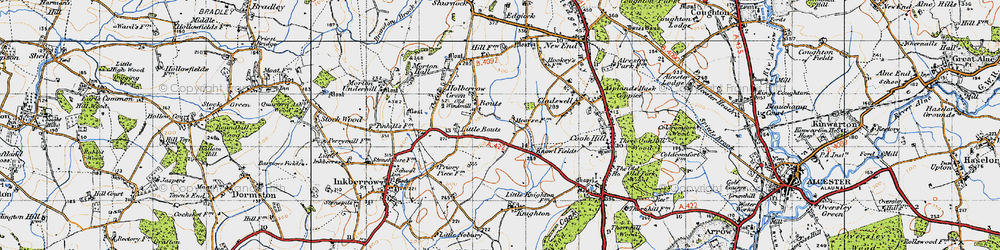 Old map of Bouts in 1947