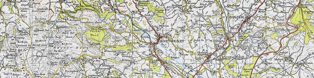 Old map of Bovey Tracey in 1946