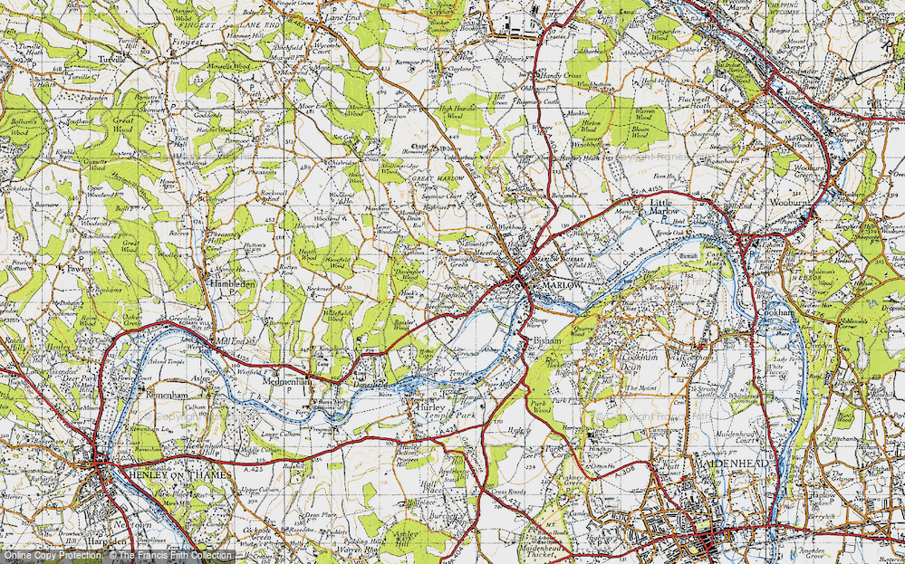 Old Map of Historic Map covering Blount's in 1947