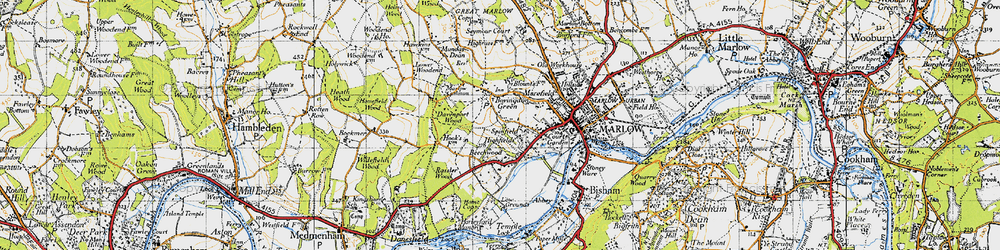 Old map of Bovingdon Green in 1947