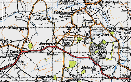 Old map of Bovinger in 1946