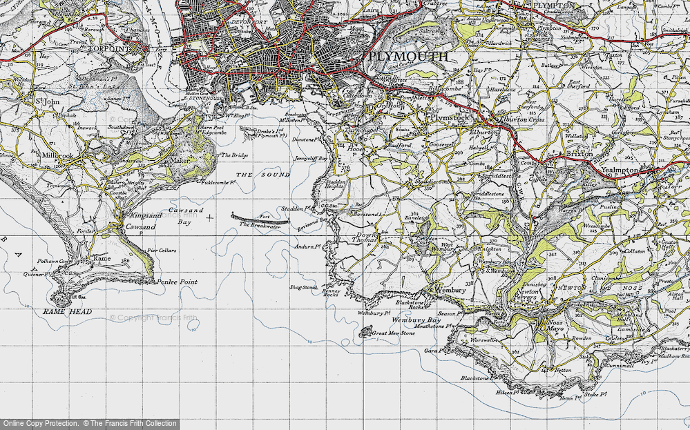Old Map of Bovisand Bay, 1946 in 1946