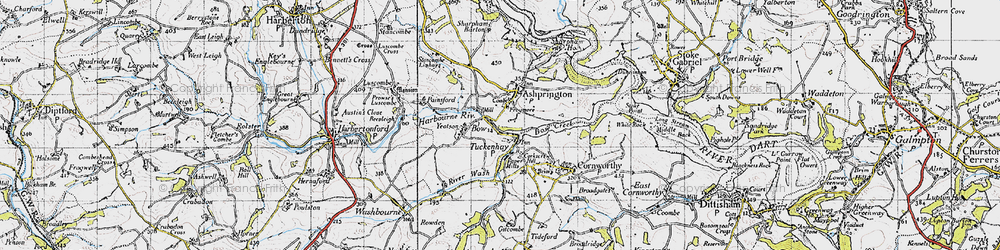 Old map of Yetson in 1946