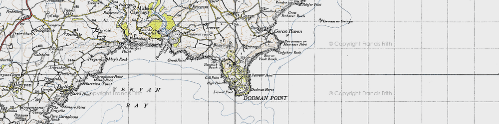 Old map of Bow in 1946