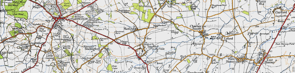 Old map of Bow in 1947