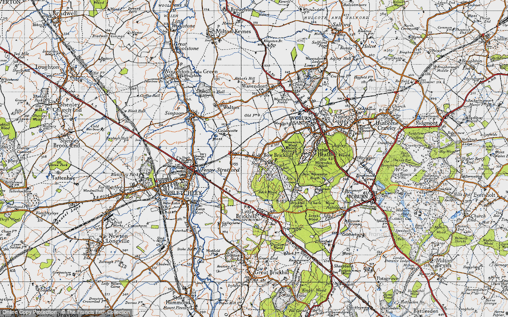 Old Map of Bow Brickhill, 1946 in 1946