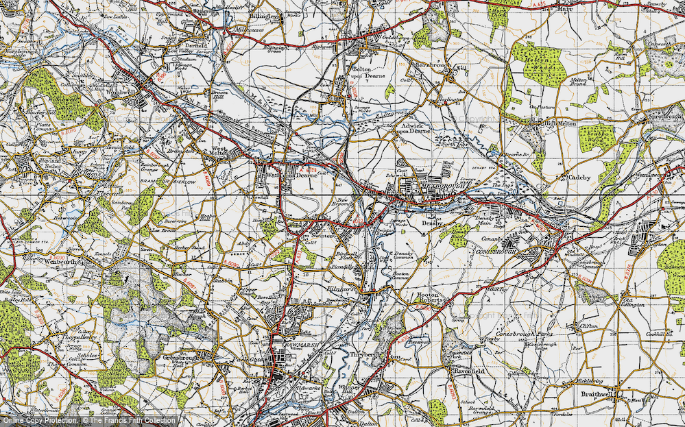 Old Map of Bow Broom, 1947 in 1947