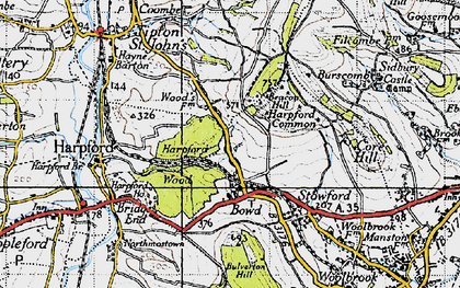 Old map of Bowd in 1946