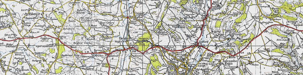 Old map of Bowd in 1946