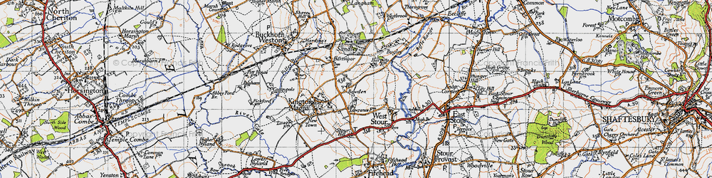 Old map of Bowden in 1945