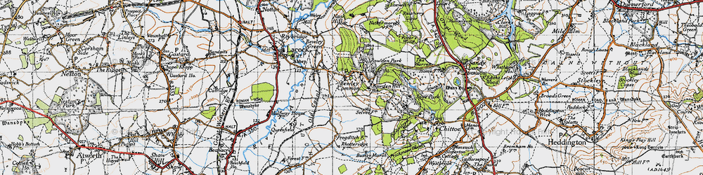 Old map of Bowden Hill in 1940