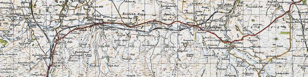 Old map of Langdale Knott in 1947
