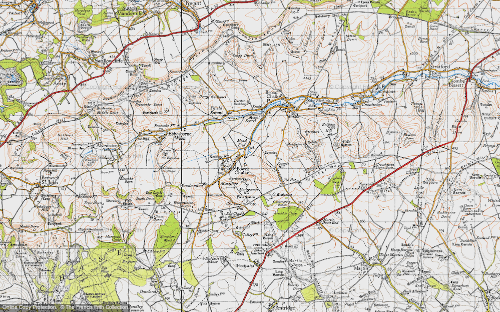 Old Map of Bowerchalke, 1940 in 1940