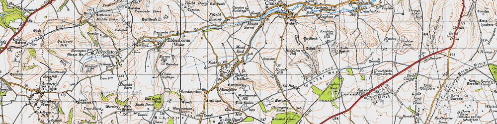 Old map of Bowerchalke in 1940