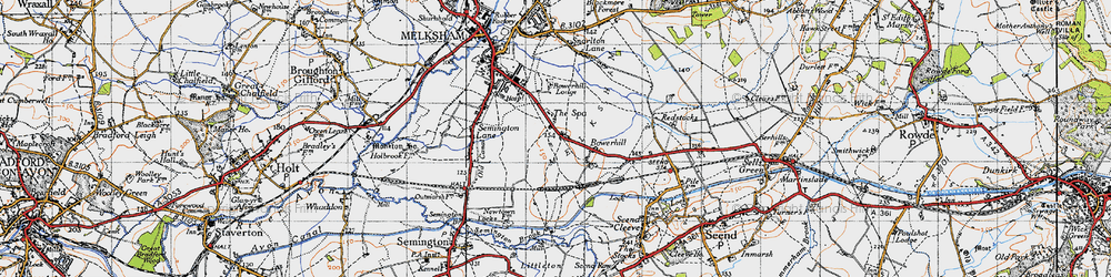Old map of Bowerhill in 1940