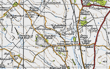 Old map of Bowers in 1946