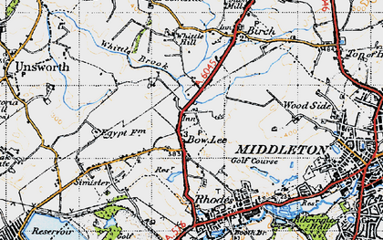 Old map of Whittle Brook in 1947