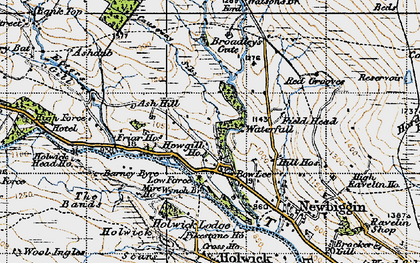 Old map of Bowlees in 1947