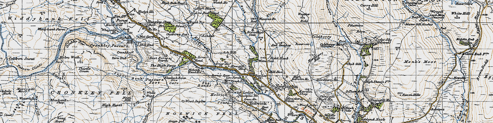 Old map of Bowlees in 1947