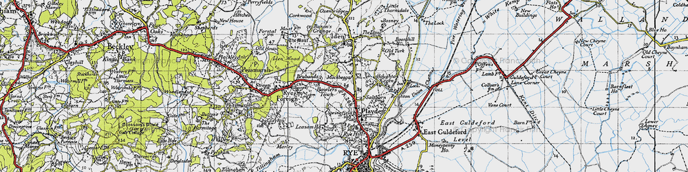 Old map of Bowler's Town in 1940