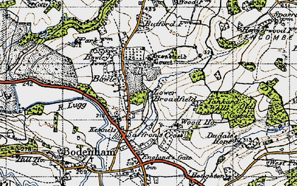 Old map of Bowley in 1947