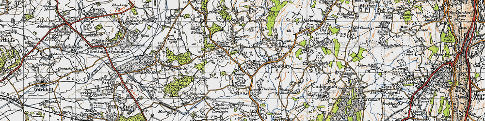 Old map of Bowley Lane in 1947