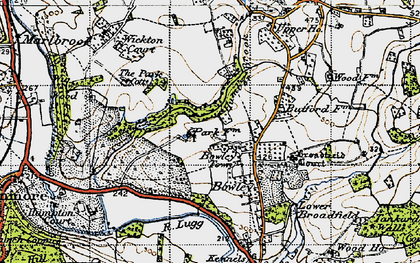 Old map of Bowley Town in 1947