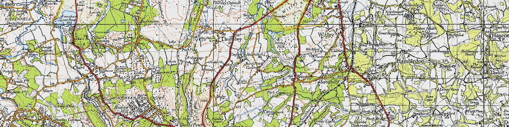 Old map of Thursley Lake in 1940
