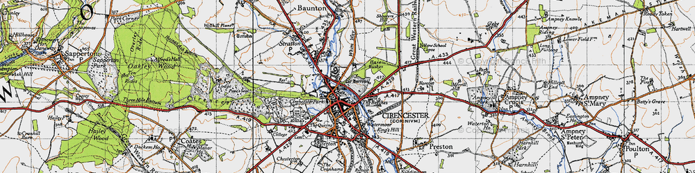 Old map of Bowling Green in 1947