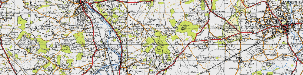 Old map of Bowsey Hill in 1947