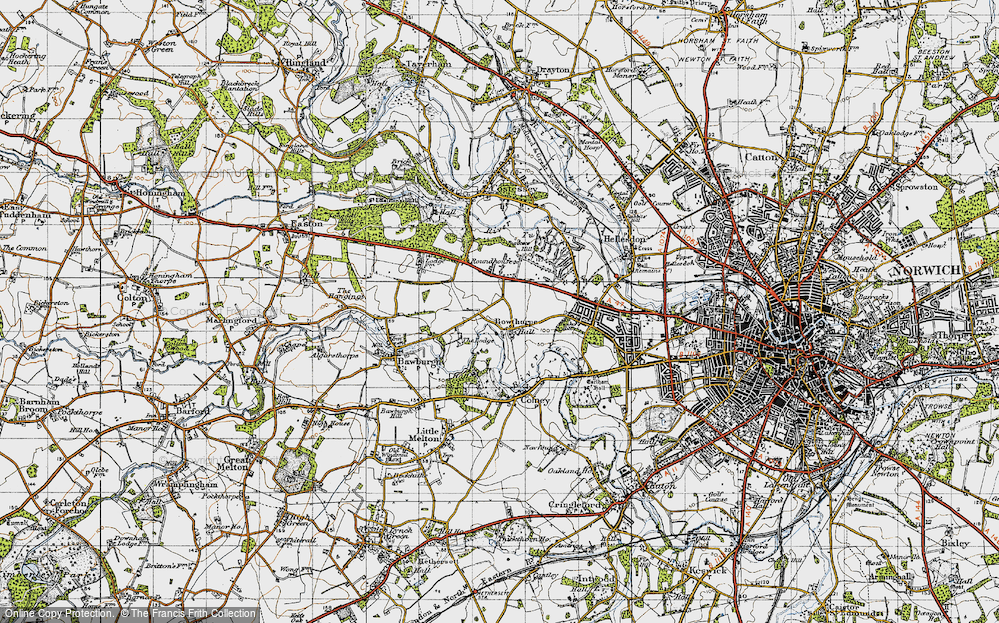 Old Map of Bowthorpe, 1945 in 1945