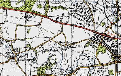 Old map of Bowthorpe in 1945