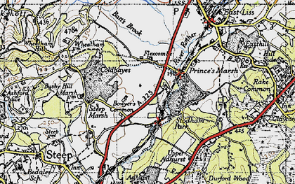 Old map of Flexcombe in 1940