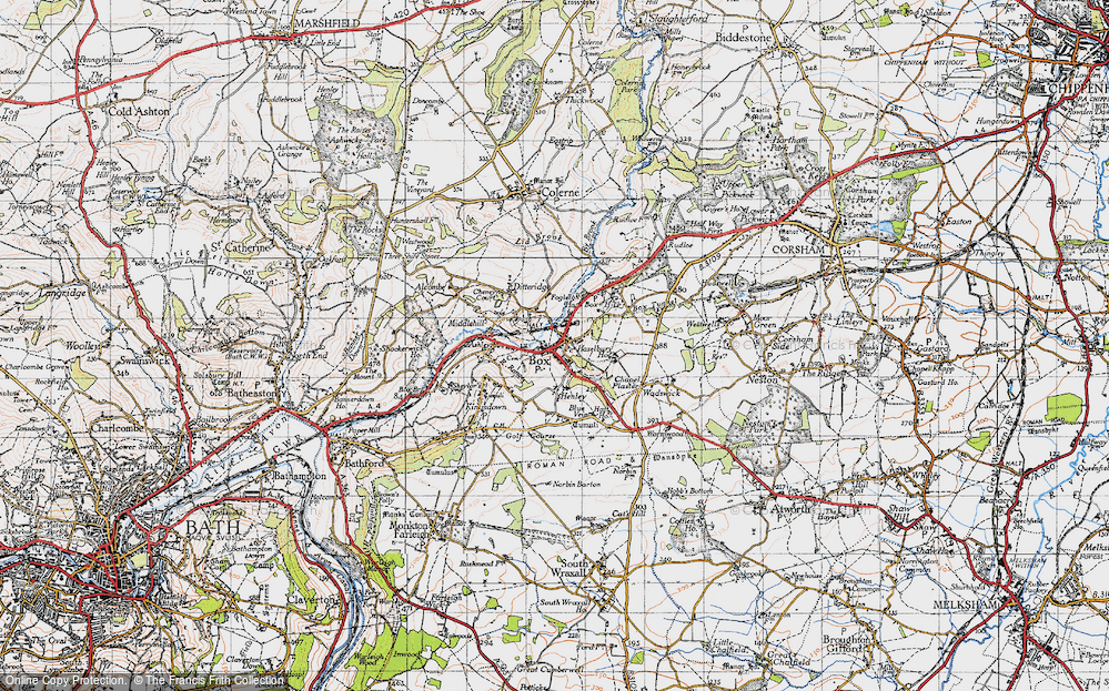 Old Map of Box, 1946 in 1946