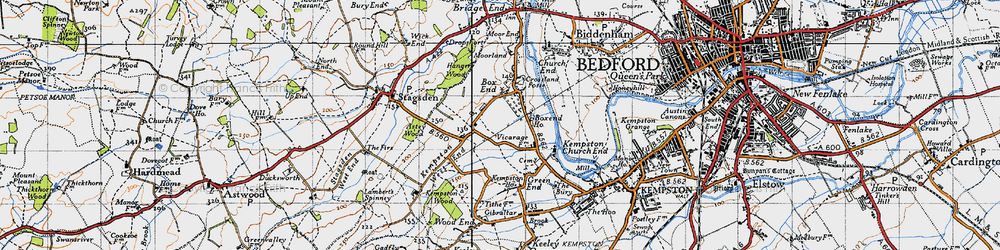 Old map of Boxend Ho in 1946