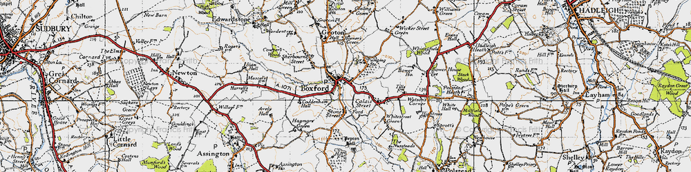Old map of Boxford in 1946
