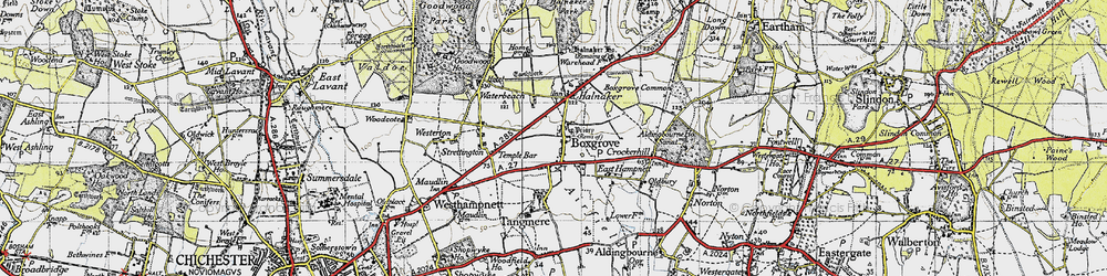 Old map of Boxgrove in 1940