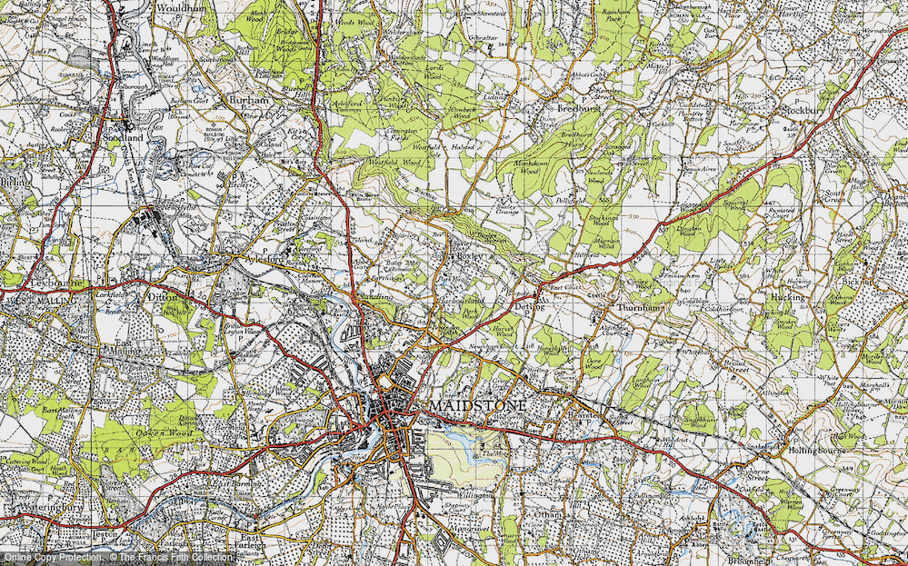Old Map of Boxley, 1946 in 1946